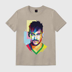 Футболка хлопковая мужская Neymar: fun-art, цвет: миндальный