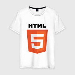 Футболка хлопковая мужская HTML5, цвет: белый