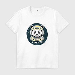Футболка хлопковая мужская Космонавт 8.8, цвет: белый