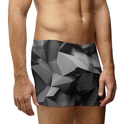 Трусы-боксеры мужские Gray abstraction, цвет: 3D-принт — фото 2