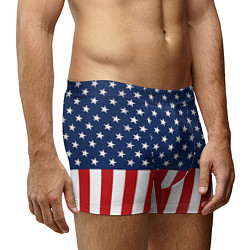 Трусы-боксеры мужские Флаг США, цвет: 3D-принт — фото 2