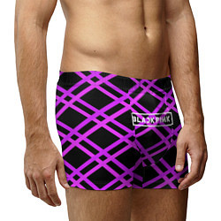 Трусы-боксеры мужские Black Pink: Neon Lines, цвет: 3D-принт — фото 2