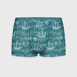 Мужские трусы Парусники в море - паттерн