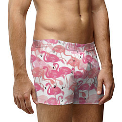 Трусы-боксеры мужские Рай фламинго, цвет: 3D-принт — фото 2