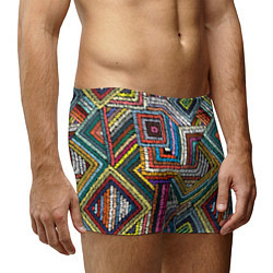 Трусы-боксеры мужские Этнический орнамент вышивка, цвет: 3D-принт — фото 2