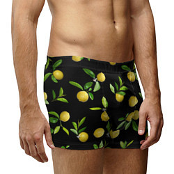 Трусы-боксеры мужские Лимоны на черном, цвет: 3D-принт — фото 2