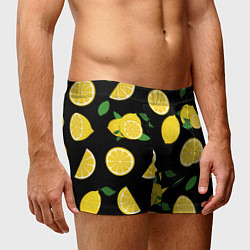Трусы-боксеры мужские Лимоны на чёрном, цвет: 3D-принт — фото 2