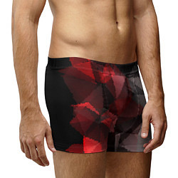Трусы-боксеры мужские Серо-красная абстракция, цвет: 3D-принт — фото 2