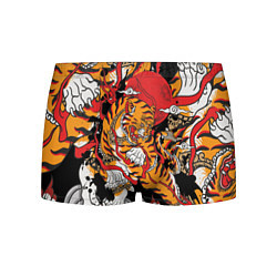 Трусы-боксеры мужские Самурайский тигр, цвет: 3D-принт