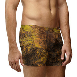 Трусы-боксеры мужские Желто-черная текстура камня, цвет: 3D-принт — фото 2