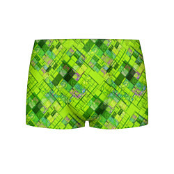 Трусы-боксеры мужские Ярко-зеленый абстрактный узор, цвет: 3D-принт