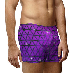 Трусы-боксеры мужские Фиолетовые треугольники, цвет: 3D-принт — фото 2