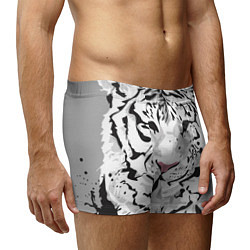 Трусы-боксеры мужские Белый снежный тигр, цвет: 3D-принт — фото 2