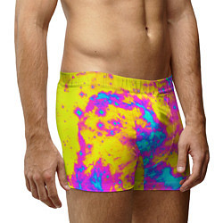 Трусы-боксеры мужские Яркая абстракция космических красок, цвет: 3D-принт — фото 2