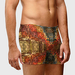 Трусы-боксеры мужские Коллекция Фрактальная мозаика Оранжевый, цвет: 3D-принт — фото 2