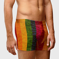 Трусы-боксеры мужские Вязаная радуга, цвет: 3D-принт — фото 2
