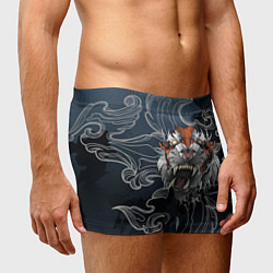Трусы-боксеры мужские Рычащий Тигр в японском стиле, цвет: 3D-принт — фото 2