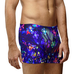 Трусы-боксеры мужские Новогодние Яркие Цветы, цвет: 3D-принт — фото 2