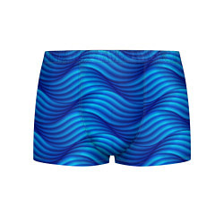 Трусы-боксеры мужские Синие абстрактные волны, цвет: 3D-принт