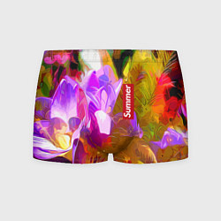 Трусы-боксеры мужские Красочный цветочный узор Лето Colorful Floral Patt, цвет: 3D-принт