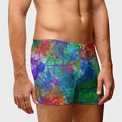 Трусы-боксеры мужские Разноцветные кляксы, цвет: 3D-принт — фото 2