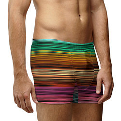 Трусы-боксеры мужские Multicolored thin stripes Разноцветные полосы, цвет: 3D-принт — фото 2