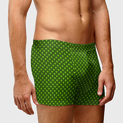 Трусы-боксеры мужские Зеленый узоры крестиком, цвет: 3D-принт — фото 2