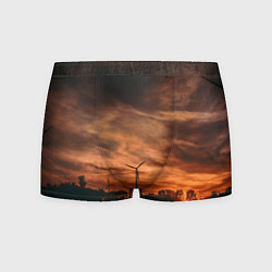 Трусы-боксеры мужские Закатное небо и природа - Оранжевый, цвет: 3D-принт