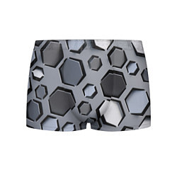Трусы-боксеры мужские Металлическая киберпанк броня - Серый, цвет: 3D-принт