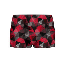 Трусы-боксеры мужские Красно-серый геометрический, цвет: 3D-принт