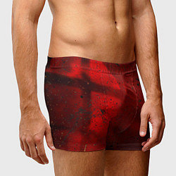Трусы-боксеры мужские Абстрактный красный дым и брызги тёмной краски, цвет: 3D-принт — фото 2