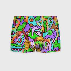 Трусы-боксеры мужские Яркая психоделическая картинка, цвет: 3D-принт