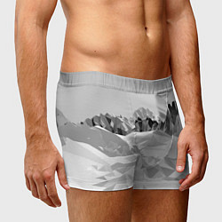 Трусы-боксеры мужские Полигональные стилизованные горы - вершина, цвет: 3D-принт — фото 2