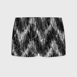 Трусы-боксеры мужские Черно-белые штрихи, зигзаг, цвет: 3D-принт