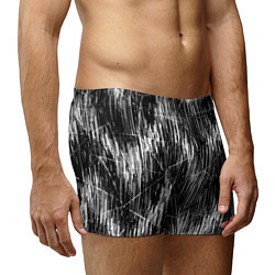 Трусы-боксеры мужские Черно-белые штрихи, зигзаг, цвет: 3D-принт — фото 2