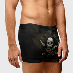 Трусы-боксеры мужские Пиратский флаг - череп с ножами, цвет: 3D-принт — фото 2
