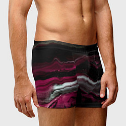 Трусы-боксеры мужские Розовые и белые волны песка в абстракции, цвет: 3D-принт — фото 2