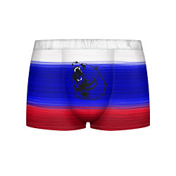 Трусы-боксеры мужские Флаг России с медведем, цвет: 3D-принт