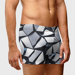 Трусы-боксеры мужские Объемные кристаллы - паттерн, цвет: 3D-принт — фото 2