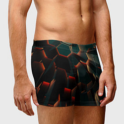 Трусы-боксеры мужские Абстрактная геометрия во тьме, цвет: 3D-принт — фото 2