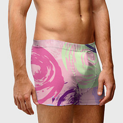 Трусы-боксеры мужские Розовый фон и разноцветные круги, цвет: 3D-принт — фото 2