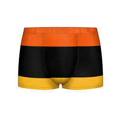Трусы-боксеры мужские Полосатый оранжевый с черной и белой полосой, цвет: 3D-принт