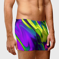 Трусы-боксеры мужские Сине-зелёное и фиолетовое абстрактное слияние, цвет: 3D-принт — фото 2