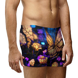 Трусы-боксеры мужские Цветок бабочка midjouney, цвет: 3D-принт — фото 2