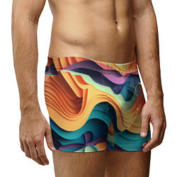 Трусы-боксеры мужские Цветной рельеф, цвет: 3D-принт — фото 2