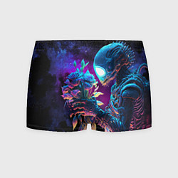 Трусы-боксеры мужские Инопланетянин с неоновыми цветами, цвет: 3D-принт