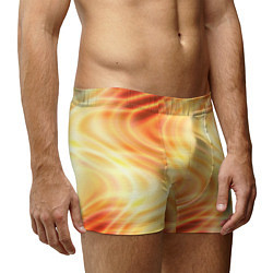 Трусы-боксеры мужские Абстрактные оранжево-жёлтые солнечные волны, цвет: 3D-принт — фото 2