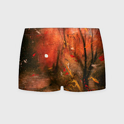 Мужские трусы Абстрактный красный туман и краски