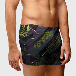 Трусы-боксеры мужские Текстура с зелеными вставками, цвет: 3D-принт — фото 2