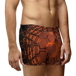 Трусы-боксеры мужские Оранжевая техноброня, цвет: 3D-принт — фото 2